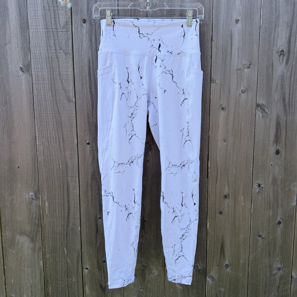 Buffbunny Limitless Collection Sz Medium White Marble Elysium Athleisure Pockets